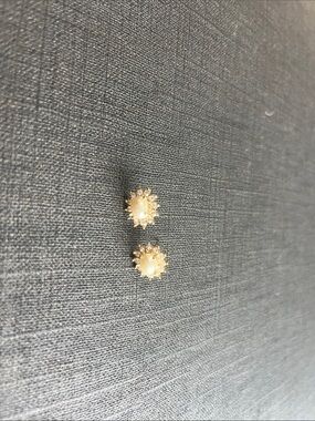 Roma Gold-Tone Pearl and Clear Crystal Floral Stud Earrings